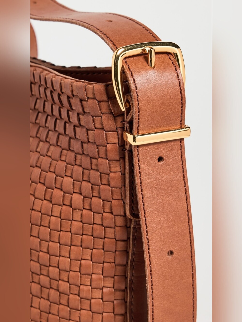 Madewell Essential Mini Bucket Woven Tote NWT Warm Cinnamon - Picture 4 of 7